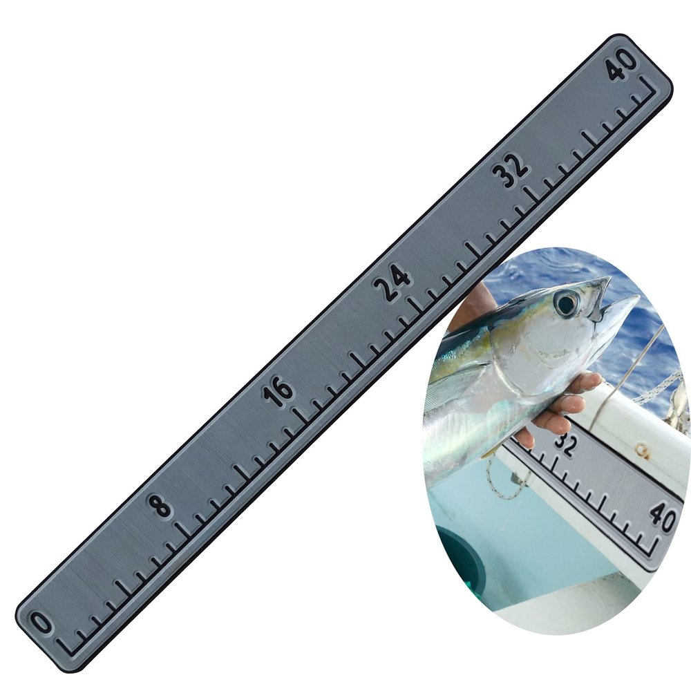 Hzkaicun Fish Ruler for Boat 40" Fish Measuring Ruler with Self-Adhesive Backing EVA Foam Fish Measuring Board for Kayak, Fishing Boat, Cooler Fish Ruler Boat Accessories-Grey