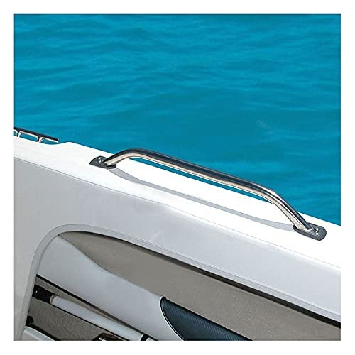 LSXIAO-Wall Art 316 Stainless Steel Ship Handrails, Marine Grade Polishing Flat Tube Grab Handle, Nylon Base for Yacht, Fishing Boat, Speedboat, Ship's Side (Color : Silver, Size : D19-22.9cm)