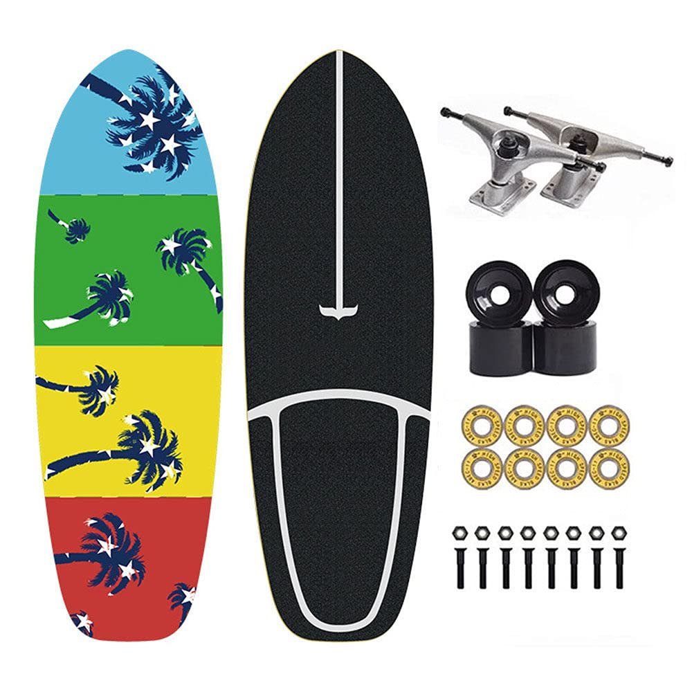 WZFANJIJ Skateboard for Beginners,Longboard Skateboard 7-Ply Canadian Maple Deck, 31" X 8" Complete Skateboard Double Kick Concave Standard Skateboard for Kids Teens & Adults,g