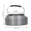 Camping Kettle 1.6L Portable Camping Coffee Tea Pot Outdoor Fishing Hiking Barbecue Kettle Pot (Black Handle) view 3