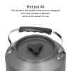 Camping Kettle 1.6L Portable Camping Coffee Tea Pot Outdoor Fishing Hiking Barbecue Kettle Pot (Black Handle) view 4