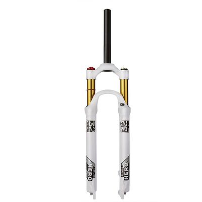 Jejy Front Forks MTB Shock Absorber 26/27.5/29 Suspension Air Fork Travel 100mm Shoulder Control/Wire Control White Mountain Bike (Color : Straight Manual Lockout, Size : 27.5)