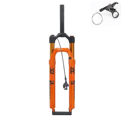Jejy Magnesium Alloy 27.5inch 29inch Front Fork MTB Remote Lockout Suspension Forks Ultralight Gas Mountain Bicycle QR 9mm Accessories (Color : Orange, Size : 27.5)