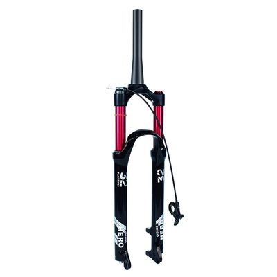 Jejy Bicicleta Suspension Fork QR 9mm 26/27.5/29inch XC, Air Forks MTB Bike Shock Absorber Manual Lockout/Remote Lockout Damping Adjustment (Color : Tapered Remote Lockout, Size : 27.5)