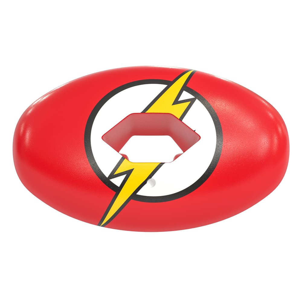 Phenom Elite The Flash Football Mouth Guard  Hexa-Flow | Red DC Comics Edition | Impact-Resistant Lip Guard Mouthpiece | Adult & Youth