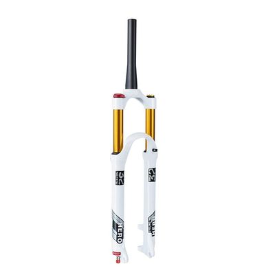 Jejy Bicycle XC Front Fork 26/27.5/29 with Rebound Adjust, Disk Brakes Straight/Tapered Tube MTB Air Forks Ultralight Magnesium Alloy (Color : Tapered Manual Lockout, Size : 27.5)