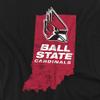 Ball State University Official State Shape Unisex Adult T-Shirt, State Shape, 5X-Large view 2