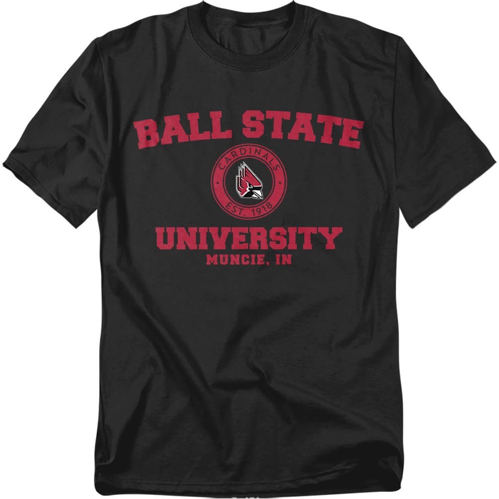 Ball State University Official Circle Logo Unisex Adult T-Shirt, Circle Logo, 5X-Large