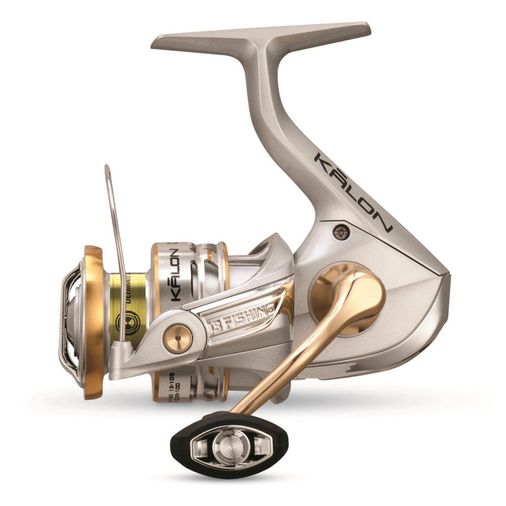 13 Fishing - Kalon C Spinning Reel - 6.2:1 Gear Ratio - 3.0 Size (Salt+Fresh) - KLC-6.2-3.0,Silver/Gold