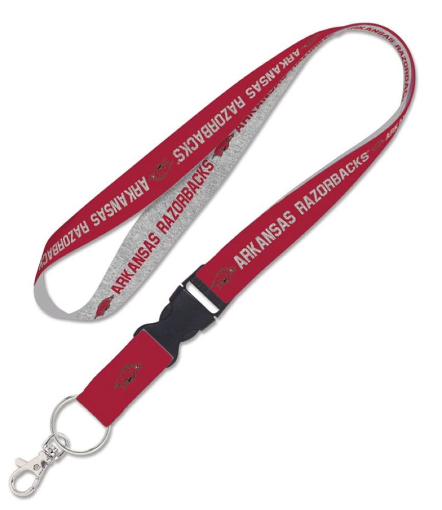 Caseys Arkansas Razorbacks Lanyard with Detachable Buckle 1" Width - Heathered/Jersey Print