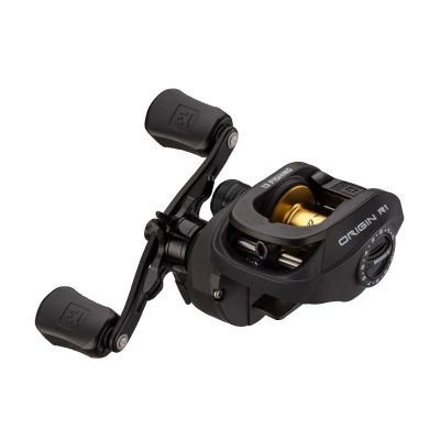 13 Fishing - Origin R1 Baitcast Reel - 8.1:1 Gear Ratio - Right Hand Retrieve (100 Size) (Fresh) - OR1-8.1-RH,Black/Gold