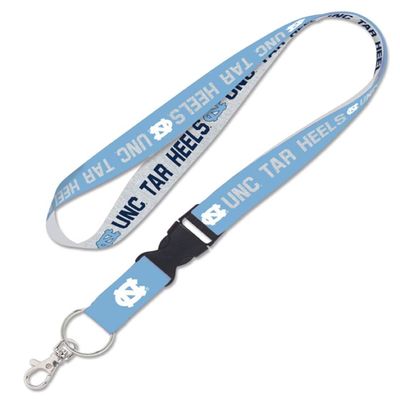 Carolina UNC Tar Heels Lanyard with Detachable Buckle 1" Width - Heathered/Jersey Print