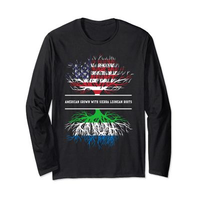 American Grown Sierra Leonean Roots - Flag of Sierra Leone Long Sleeve T-Shirt