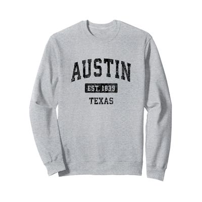 Austin Texas TX Vintage Sports Design Black Design Sweatshirt