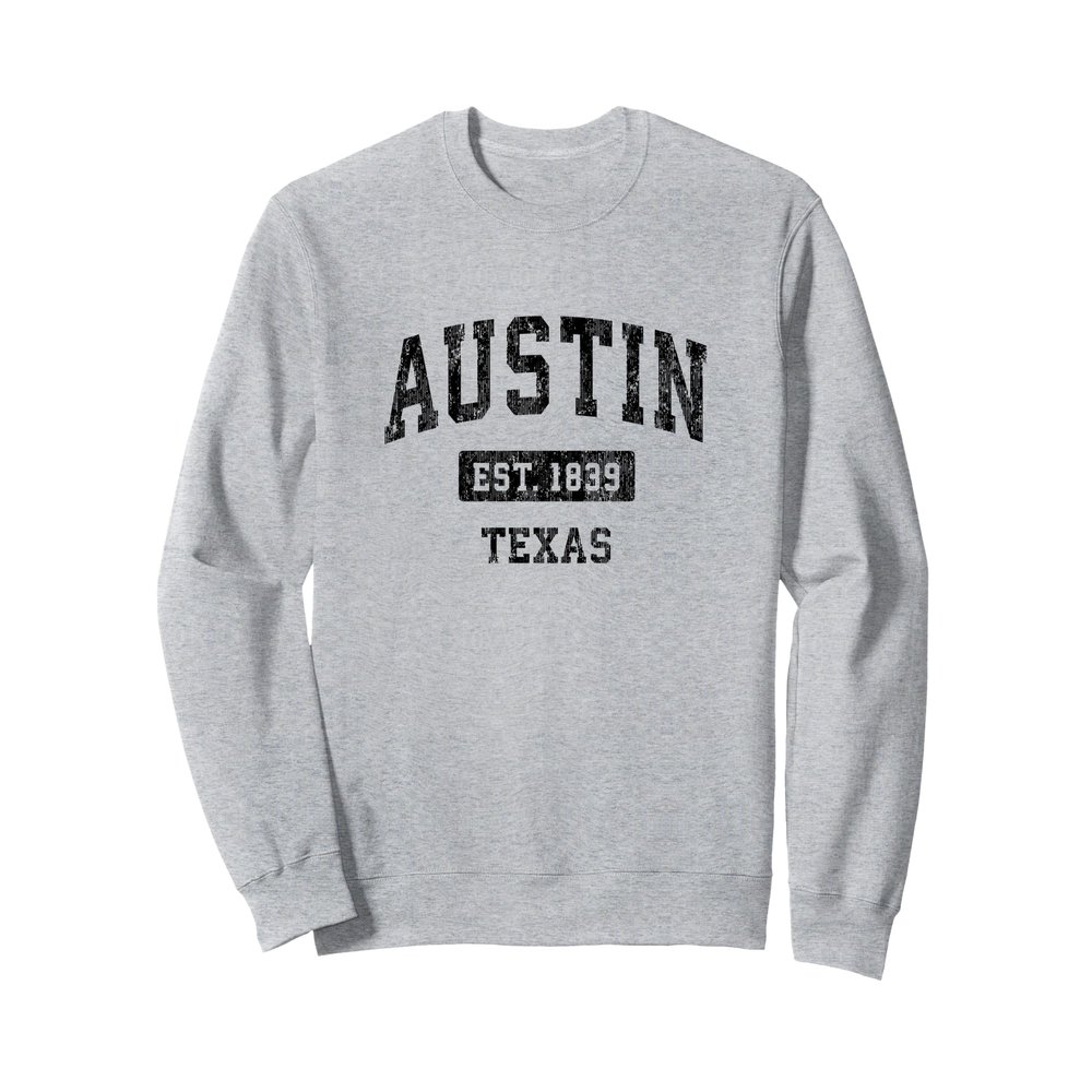 Austin Texas TX Vintage Sports Design Black Design Sweatshirt