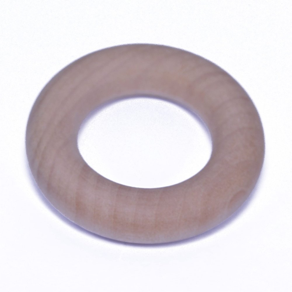 10 Pack Wooden Rings for Paracord/Macrame Projects - Naked Pine 44mm X 10mm - 25mm Openning