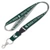 Caseys Michigan State University Spartans Lanyard with Detachable Buckle 1" Width - Heathered/Jersey Print view 1
