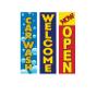 COBB PROMO Three Car Wash Welcome Now Open Advertising Rectangle Boomer Feather Flags Complete Kits with Three Flag Poles and Three Ground Spikes view 2