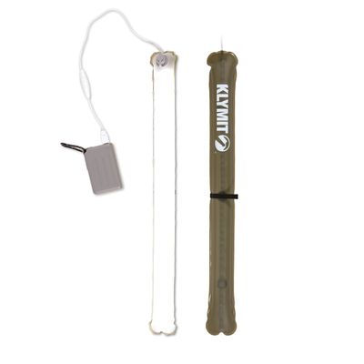 Klymit Everglow LED Light Tube, Inflatable Camping Lantern with Dimmable Super-Bright USB Light with Carabiner Loop and Magnetic Attachment Large
