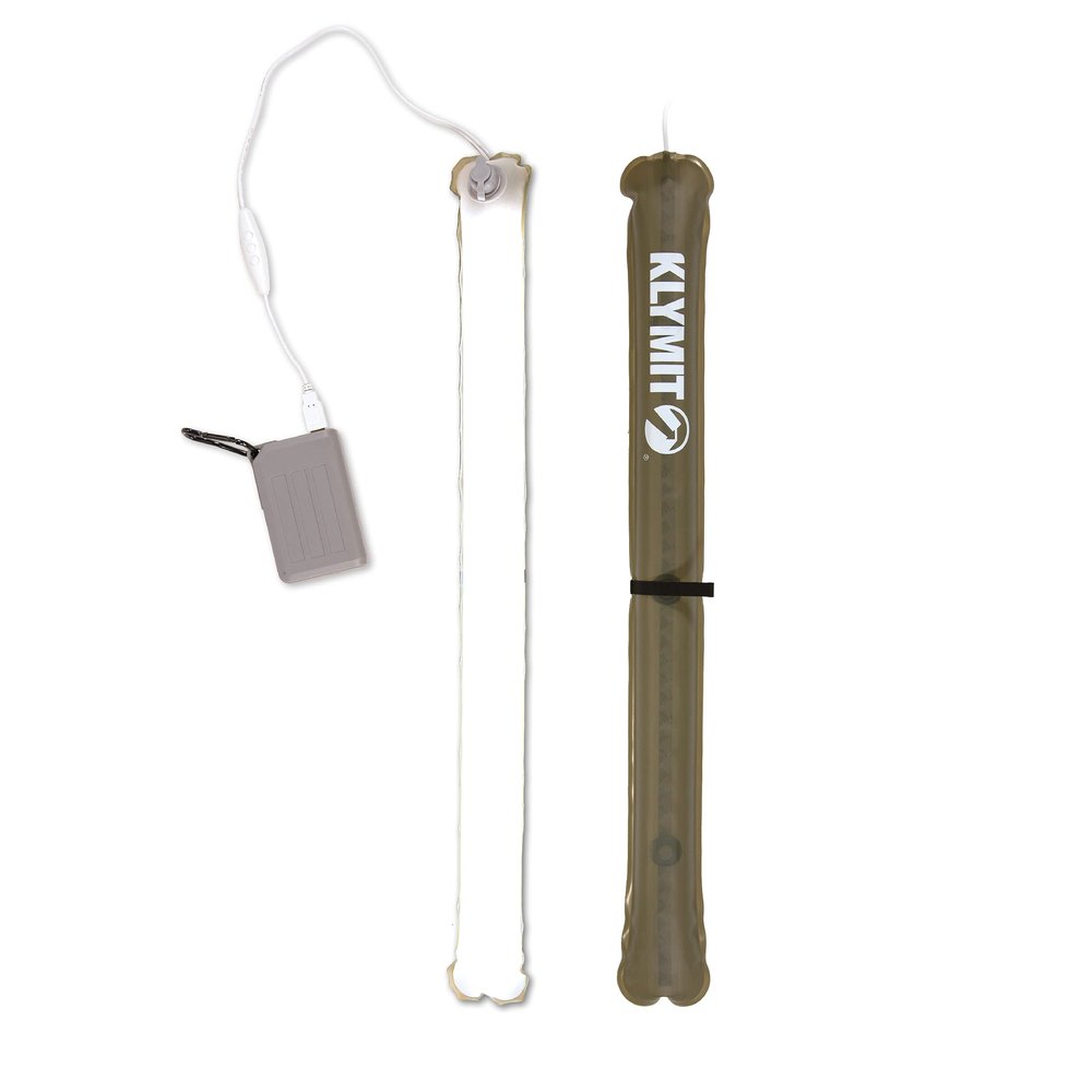 Klymit Everglow LED Light Tube, Inflatable Camping Lantern with Dimmable Super-Bright USB Light with Carabiner Loop and Magnetic Attachment Large