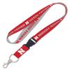 Caseys Nebraska Cornhuskers Huskers Lanyard with Detachable Buckle 1" Width - Heathered/Jersey Print view 1