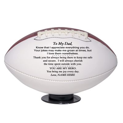 Personalized Fathers Day Football Gift from Daughter or Son - Personalized Football for Dad - Birthday Gift for Dad from Son or Daughter(Mini 9" Football, My Dad)