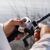 13 FISHING - Origin F1 Baitcast Reel - 8.1:1 Gear Ratio - Right Hand Retrieve (100 Size) (Fresh) - OF1-8.1-RH-CP, Silver/Black/Red view 4