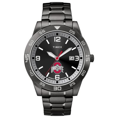 Timex Tribute Men's Collegiate Acclaim 42mm Watch  Ohio State Buckeyes with Black Stainless Steel Expansion Band