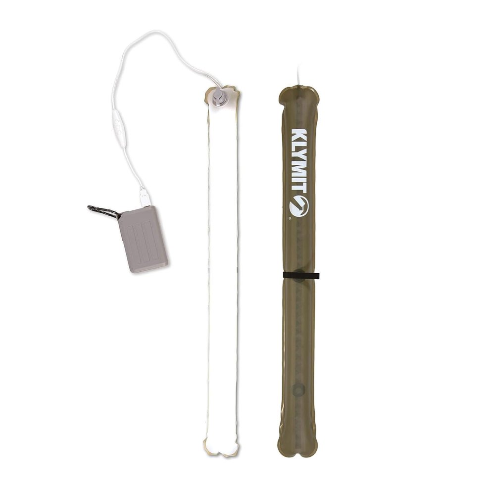 Klymit Everglow LED Light Tube, Inflatable Camping Lantern with Dimmable Super-Bright USB Light with Carabiner Loop and Magnetic Attachment
