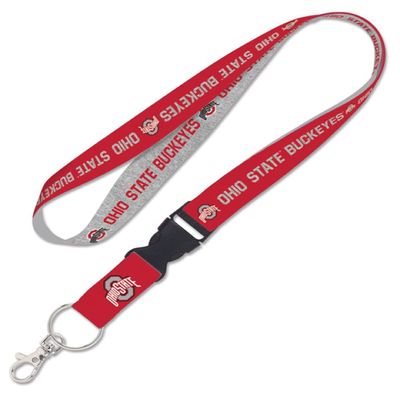 Caseys Ohio State University Buckeyes Lanyard with Detachable Buckle 1" Width - Heathered/Jersey Print