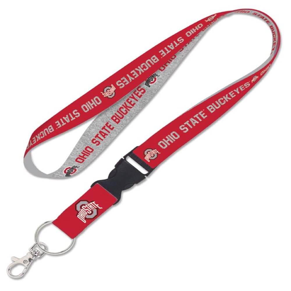 Caseys Ohio State University Buckeyes Lanyard with Detachable Buckle 1" Width - Heathered/Jersey Print