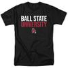 Ball State University Official Stacked Unisex Adult T-Shirt, Black, 5X-Large view 1