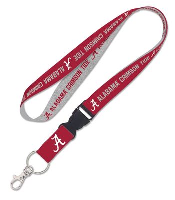 Caseys Alabama Crimson Tide Lanyard with Detachable Buckle 1" Width - Heathered/Jersey Print