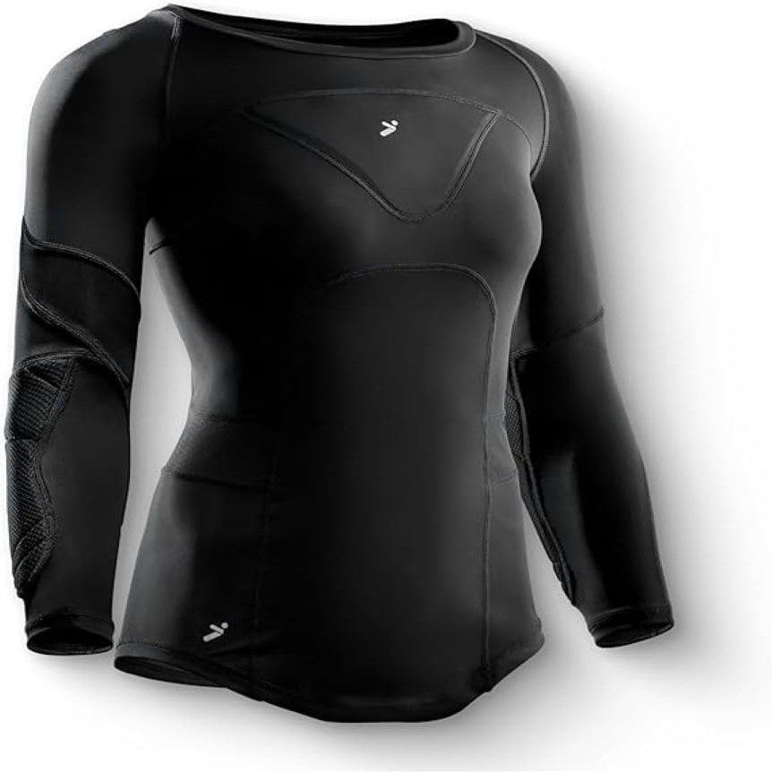 Storelli Womens Bodyshield Goalkeeper  Undershirt, High-Impact Protection for Goalies & Field Players, Breathable, Sweat-Wicking, UV-Resistant Black