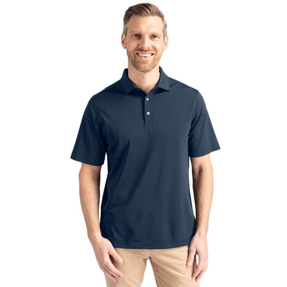 Cutter & Buck Men's Big & Tall Short Sleeve Virtue Eco Pique Recycled Polo Shirt, Navy Blue, Large Tall