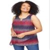 Catherines Women's Plus Size Monterey Mesh Tank - 5X, Red White Blue Dot view 1