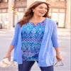 Catherines Women's Plus Size Monterey Mesh Tank - 5X, Red White Blue Dot view 3