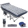 NAIZEA Folding Camping Cot for Adults, Heavy Duty Sleeping Cot with Mattress, Portable Military Cot, Double Layer Oxford Strong Heavy Duty Sleeping Cots with Carry Bag for Camp Office Use view 1