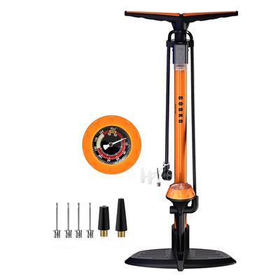 GOBKO Bike Pump with Gauge,Bicycle Floor Pump for Presta and Schrader Valves Bike Tire Pumps Inflator High Pressure 160PSI & 11BAR Portable Air Pump for Road Bike Car MTB Sports Balls