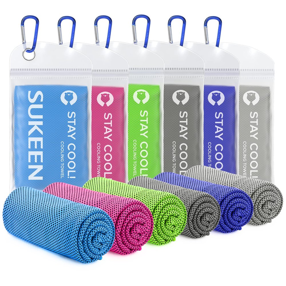Sukeen Cooling Towels(40"x12") for Neck & Head, Soft Breathable Chilly Towel for Yoga, Golf, Gym, Camping, Running, Workout & More Activities