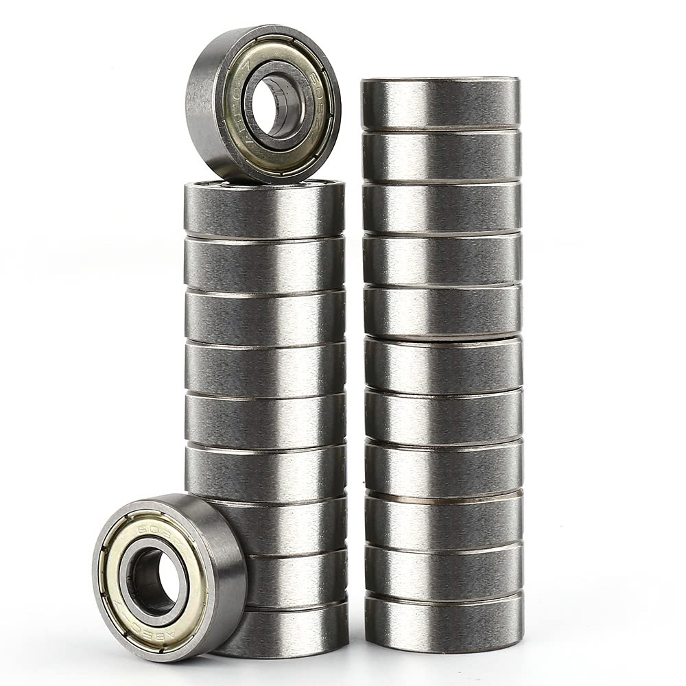 22pcs 608 ZZ Ball Bearings 608z Ball Bearing Deep Groove Miniature Ball Bearings Double Shielded for Inline Skates, Scooters, 8mm x 22mm x 7mm