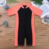 Loodgao Kids Boys Girls One Piece Surfing Wetsuit Zip Front Shorts Swimsuit UV Sun Protection Rash Guard Swimwear Watermelon Red&Black 12-14 Years view 3