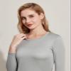 LAPASA Women Thermal Shirt (Pack 1) Top Long Sleeve Undershirt Crew Neck Lightweight Thermoflux 300 Extra Warm Soft Baselayer L42 X-Large Light Heather Gray view 4