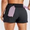 CRZ YOGA Women's Lightweight Mid Rise Hiking Shorts 4'' - Stretch for Athletic Summer Travel Outdoor Golf with Zip Pockets Ink Gray Medium view 2