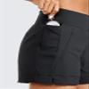 CRZ YOGA Women's Lightweight Mid Rise Hiking Shorts 4'' - Stretch for Athletic Summer Travel Outdoor Golf with Zip Pockets Ink Gray Medium view 3