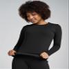 LAPASA Women Thermal Shirt (Pack 1) Top Long Sleeve Undershirt Crew Neck Lightweight Thermoflux 300 Extra Warm Soft Baselayer L42 XX-Large Black view 3