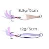 YUNSI Baites and Attactants 7pcs Geometry Metal Sequins Fishing Lure Spoon Lure with Feather Noise Paillette Hard Baits Treble Hook Pesca Fishing Tackle for Fishing view 3