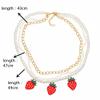 Multilayer Fruit Strawberry Pineapple Pendant Pearl Choker Colorful Beads Flowers Necklace Party Cute Women Bohemia Handmade Jewelry-strawberry view 4