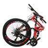 EUROBIKE Folding Bike,26 Inch Full Suspension Folding Mountain Bike,Dual Disc Brake 21 Speed Bicycle for Adults Men or Women (Red Aluminium Rims) view 2