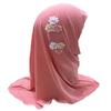 Muslim Hijab Head Scarf Ice Silk Headwear Floral Kids Amira Hijab Islamic Head Wrap for Age 2-6 Years Girls (pink (6 flowers)) view 1